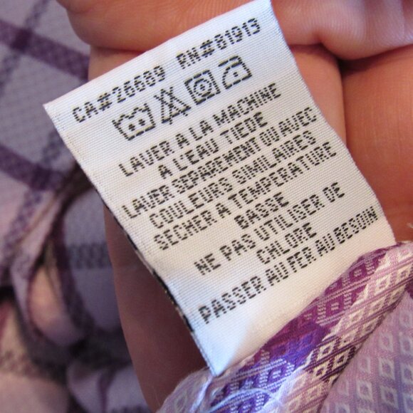 Robert Graham Shirt Purple Checks Diamond Shell Flip Cuffs Medium Never Worn EUC - Picture 12 of 13